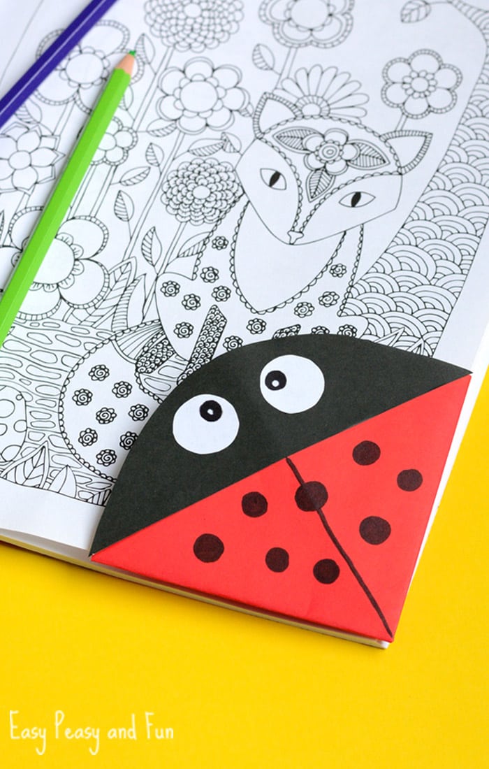 700x1100 Ladybug Corner Bookmark - Bookmark Drawing