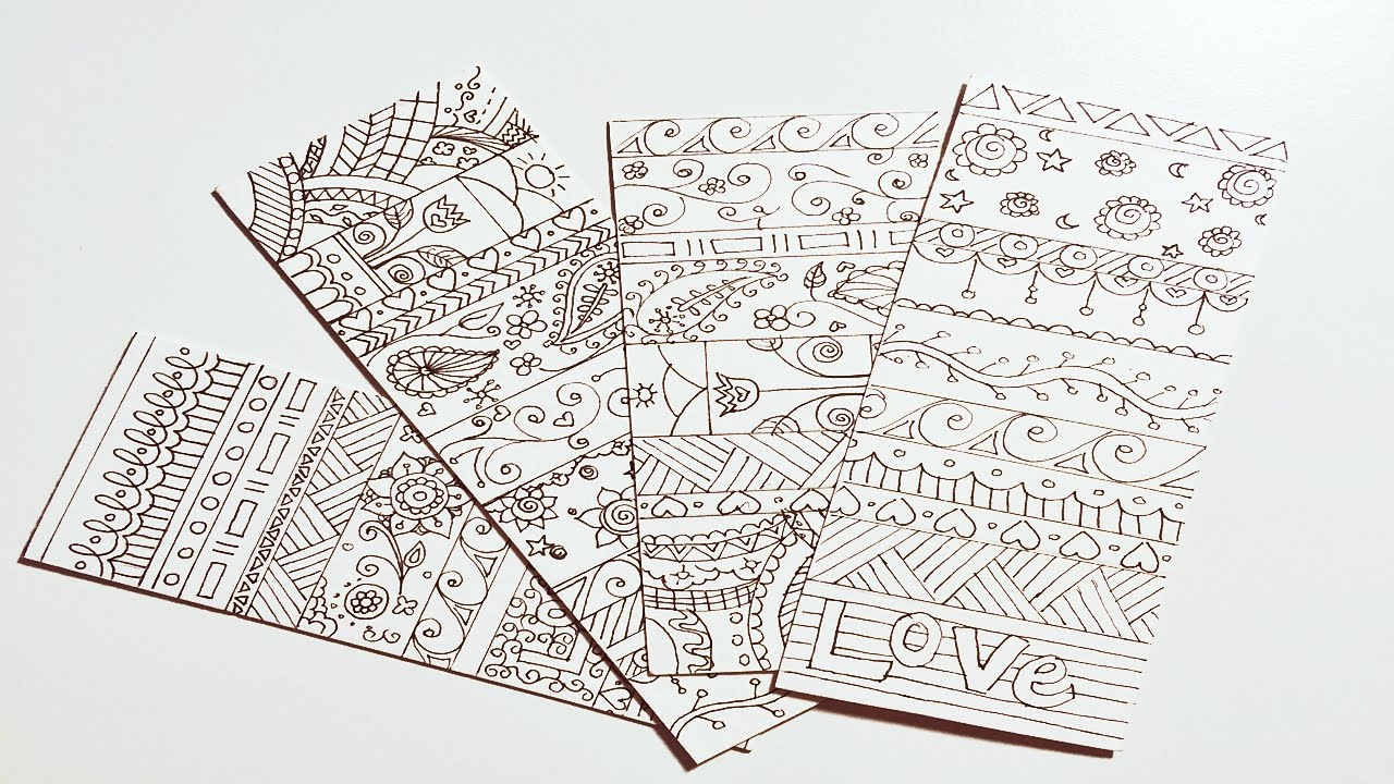 1280x720 Zentangle Bookmark Ideas Designs For Beginners! - Bookmark Drawing