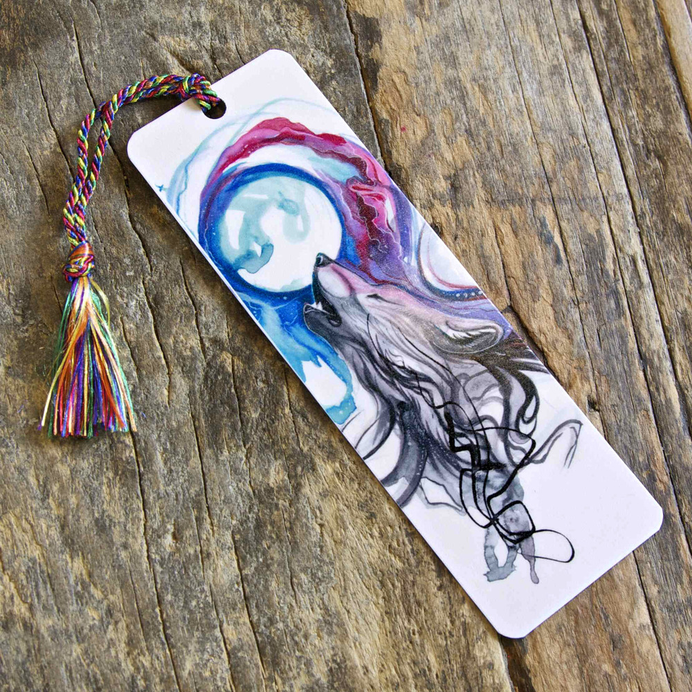 1000x1000 bookmark lunar wolf - Bookmark Drawing