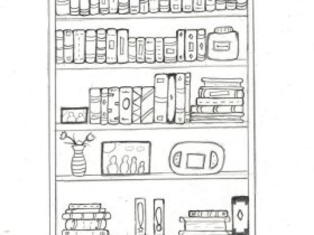 640x480 drawn book bookshelf drawing - Bookshelf Drawing