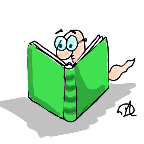 500x501 Bookworm Drawings - Bookworm Drawing