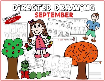 350x270 Directed Drawing - Bookworm Drawing