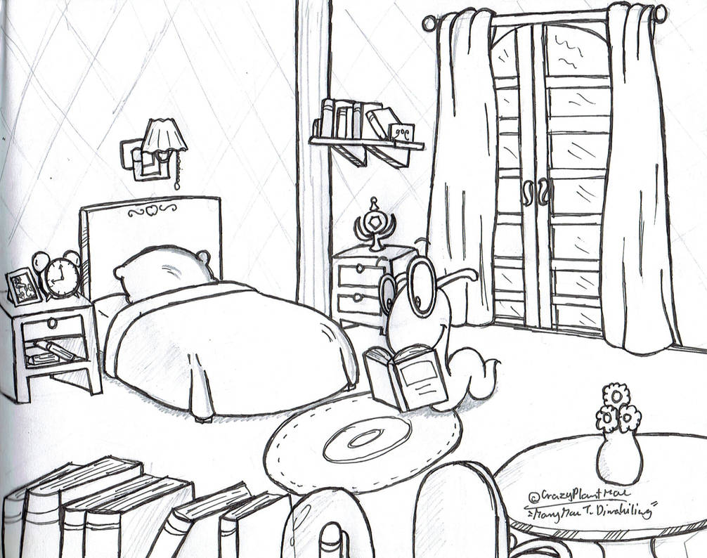 1006x794 Room For A Bookworm - Bookworm Drawing