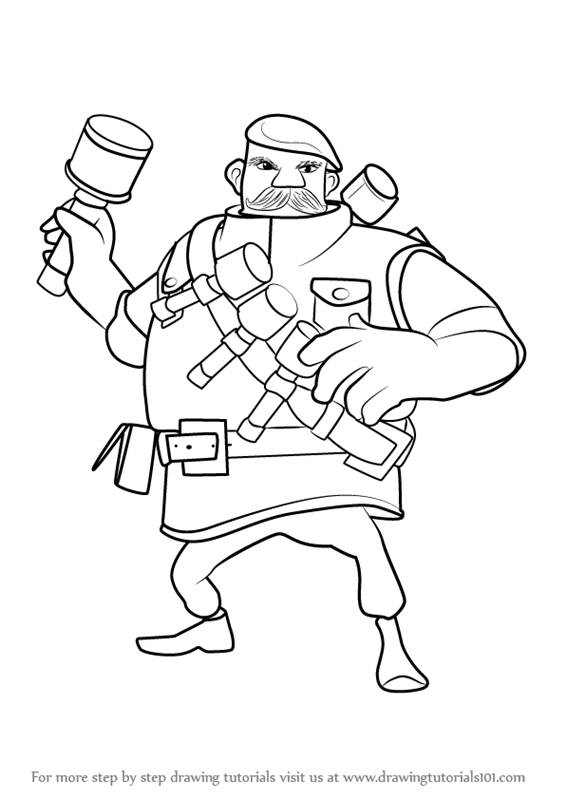 566x800 Learn How To Draw Grenadier From Boom Beach - Boom Drawing