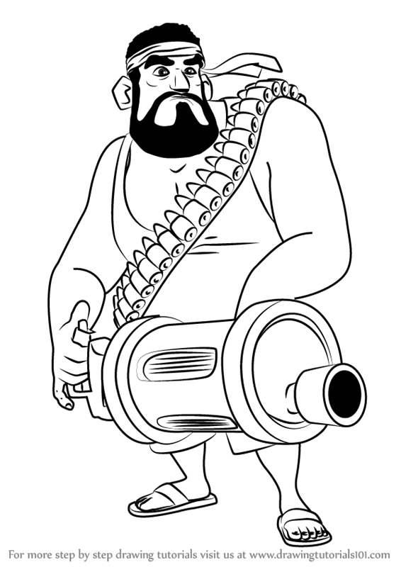 566x800 Learn How To Draw Heavy From Boom Beach - Boom Drawing