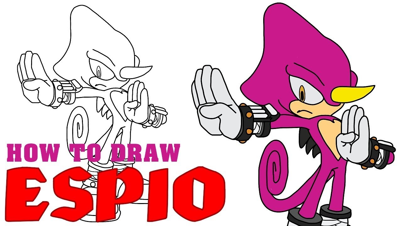 1280x720 Sonic Boom How To Draw Espio The Chameleon Draw Sonic Tutorial - Boom Drawing