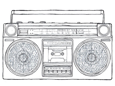 400x300 boombox - Boombox Drawing