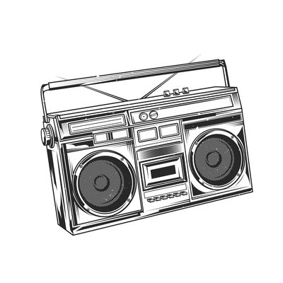 Boombox Drawing at PaintingValley.com | Explore collection of Boombox