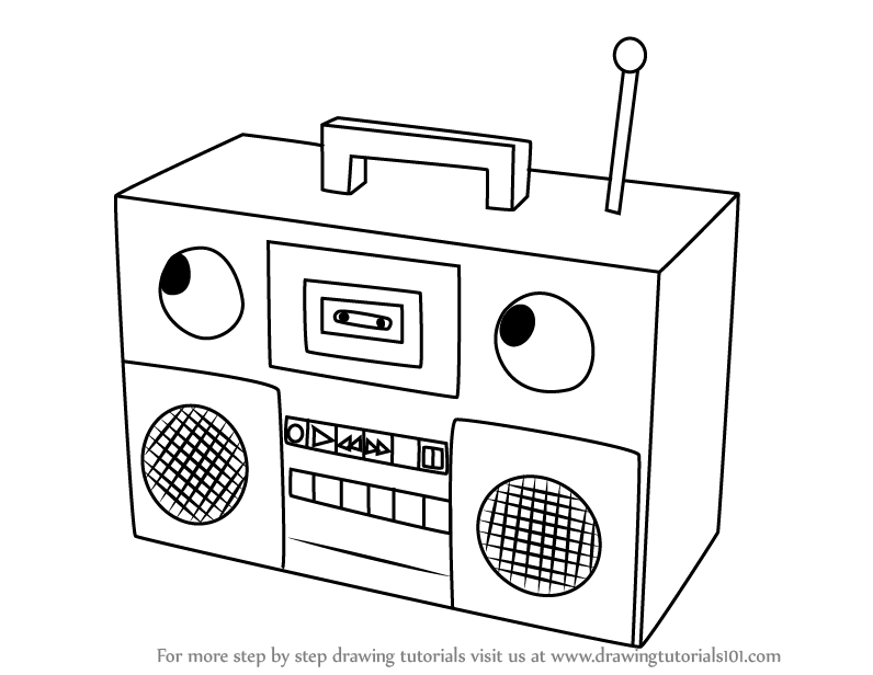 796x616 learn how to draw boombox from don't hug me i'm scared - Boombox Drawing