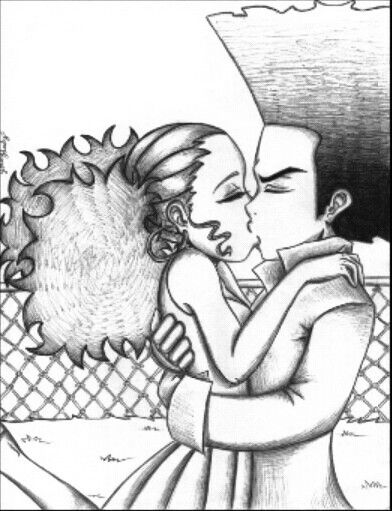 392x511 drawing of huey and jasmine from the boondocks - Boondocks Drawing