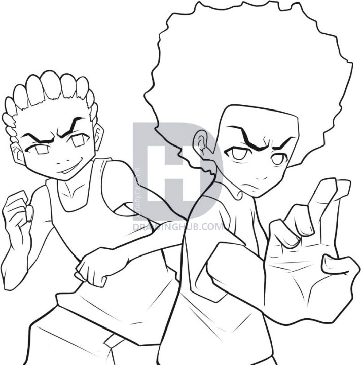 712x720 how to draw the boondocks, step - Boondocks Drawing