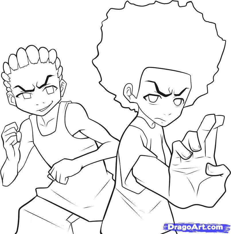 the boondocks coloring pages printable