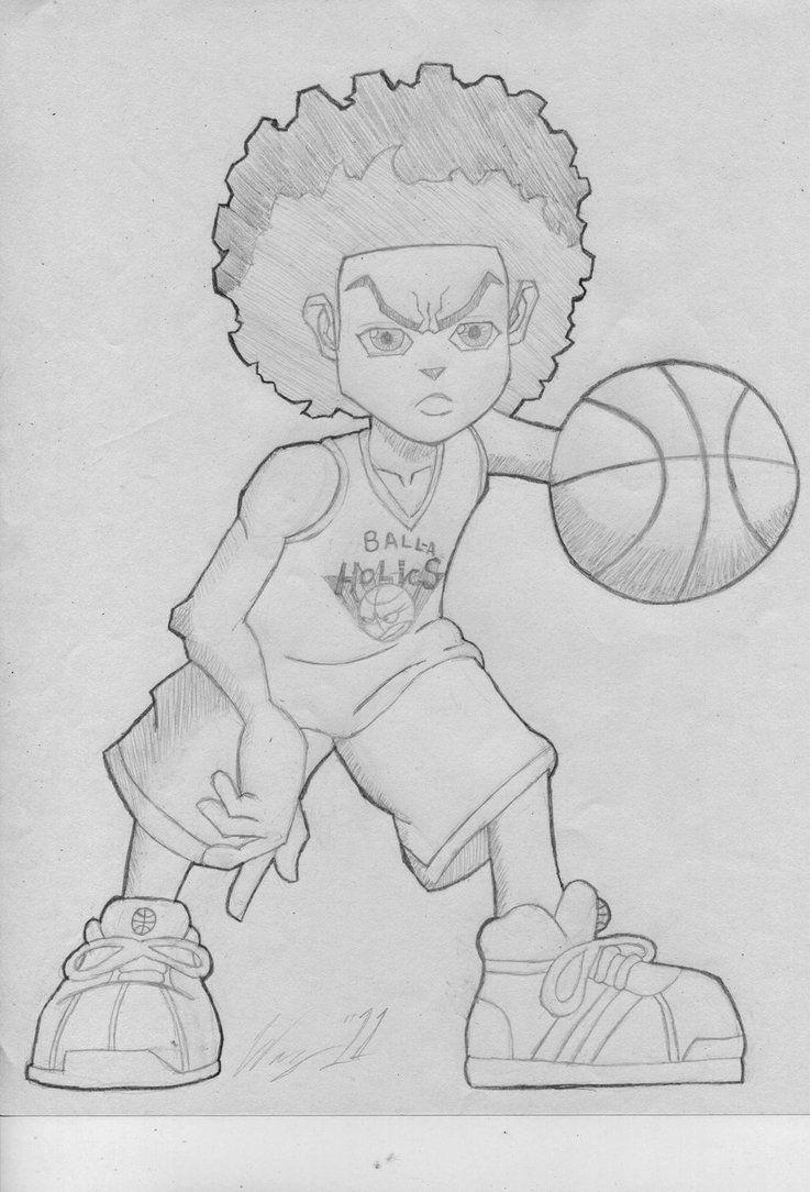 737x1084 this drawing is based off of a scene in the second season - Boondocks Drawing