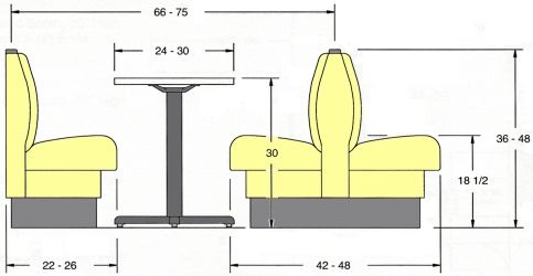 483x250 measurements for a breakfast booth vary - Booth Drawing