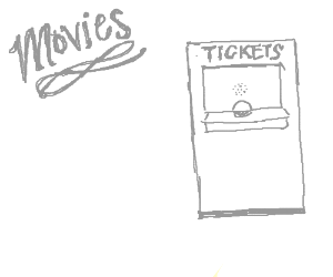 300x250 movie theater ticket booth drawing - Booth Drawing