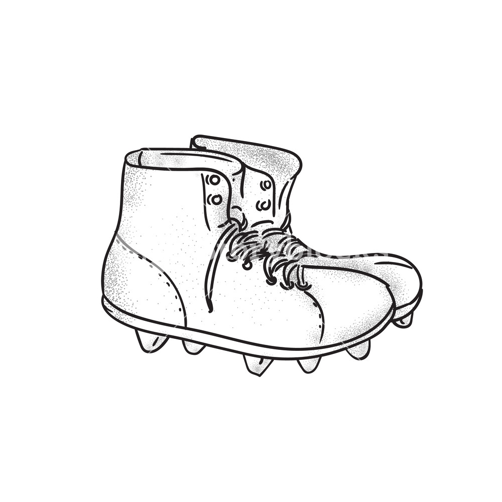 1000x1000 Drawing Sketch Style Illustration Of A Vintage American Football - Boots Drawing