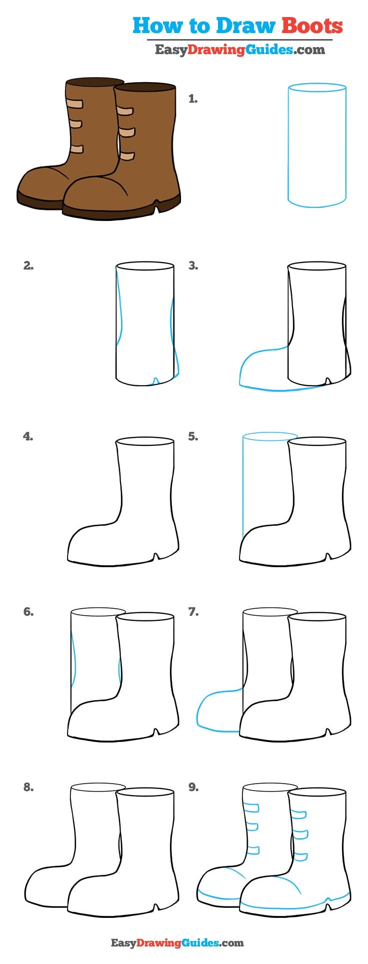 736x1924 How To Draw Boots - Boots Drawing