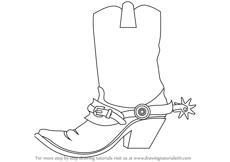 800x563 Learn How To Draw Cowboy Boots - Boots Drawing