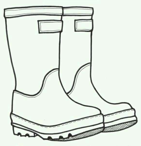 582x604 Simple Boots Drawing Art For Kids - Boots Drawing