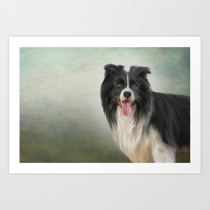 700x700 Drawing Dog Breed Border Collie Art Print - Border Collie Drawing