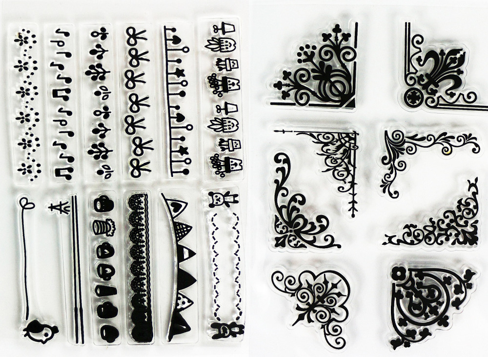 1000x732 corner line desgin clear stamps handmade border - Border Drawing