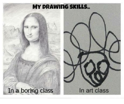 500x420 My Drawing Skills In A Boring Class In Art Class Bored Meme On Me Me - Bored Drawings