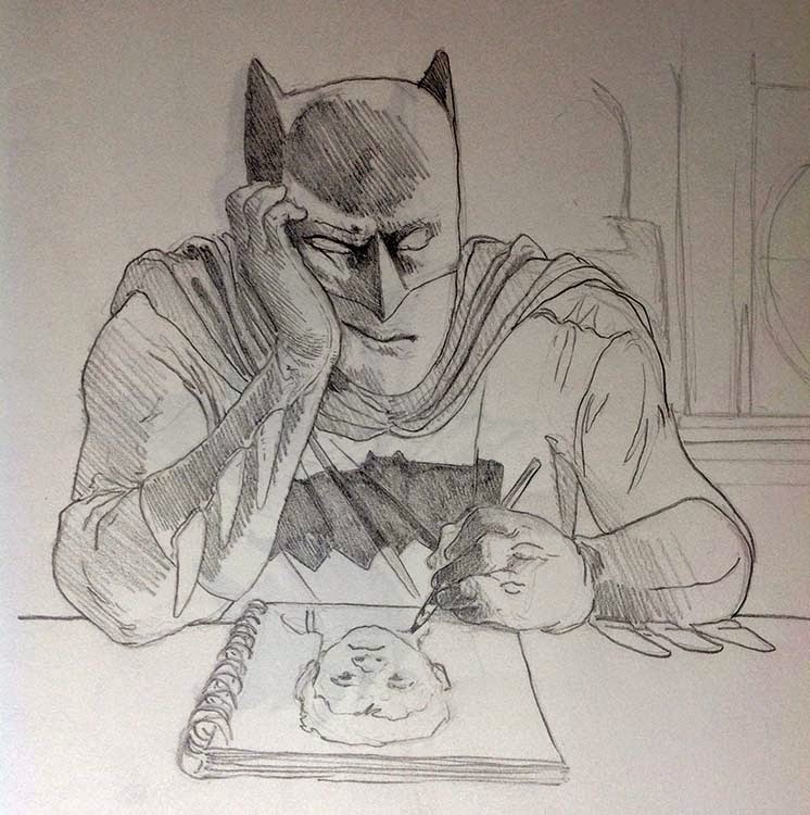 746x750 matt clark batman gets bored with his own drawings simcha fisher - Bored Drawings