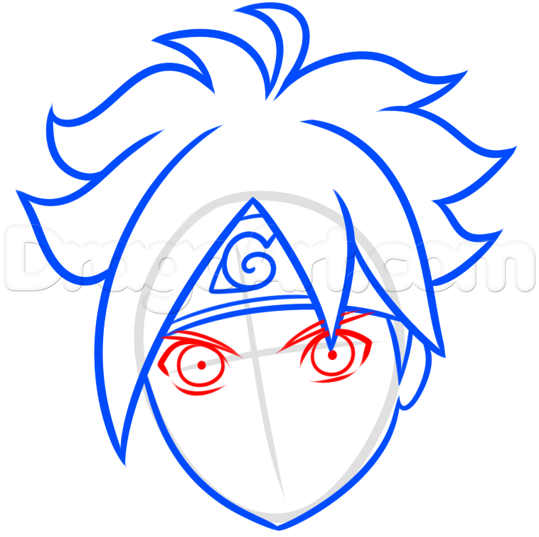 758x755 Draw Boruto Easy, Step - Boruto Drawing