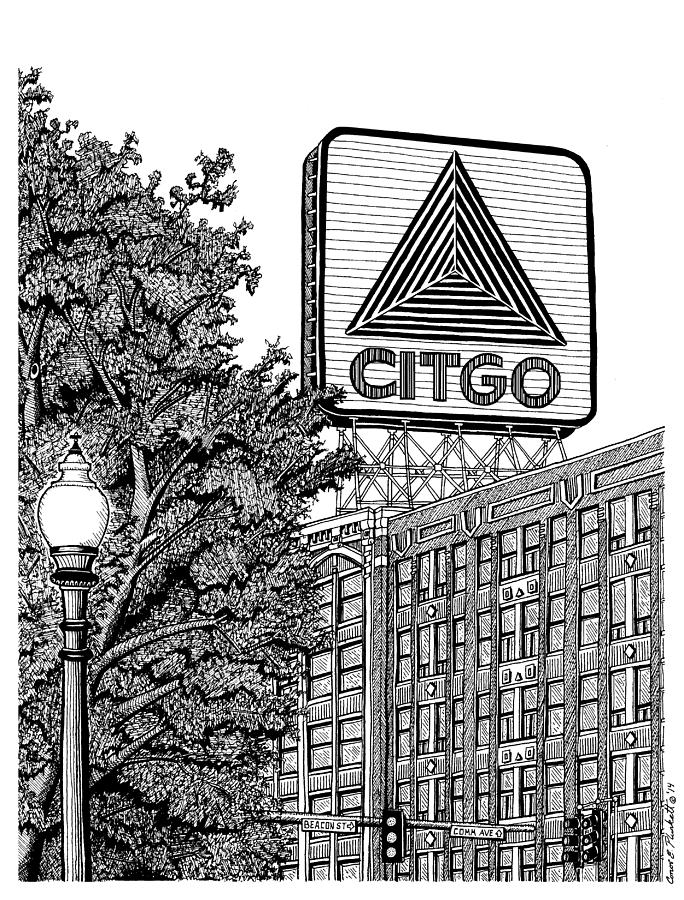 684x900 Kenmore Square Citgo Sign - Boston Drawing