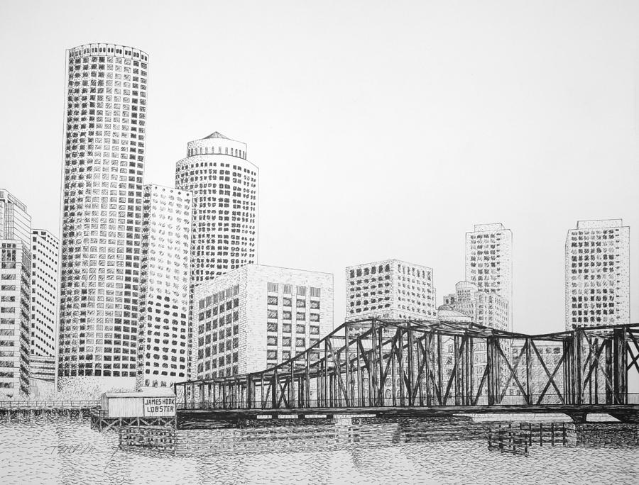 900x684 Northern Avenue Bridge - Boston Drawing