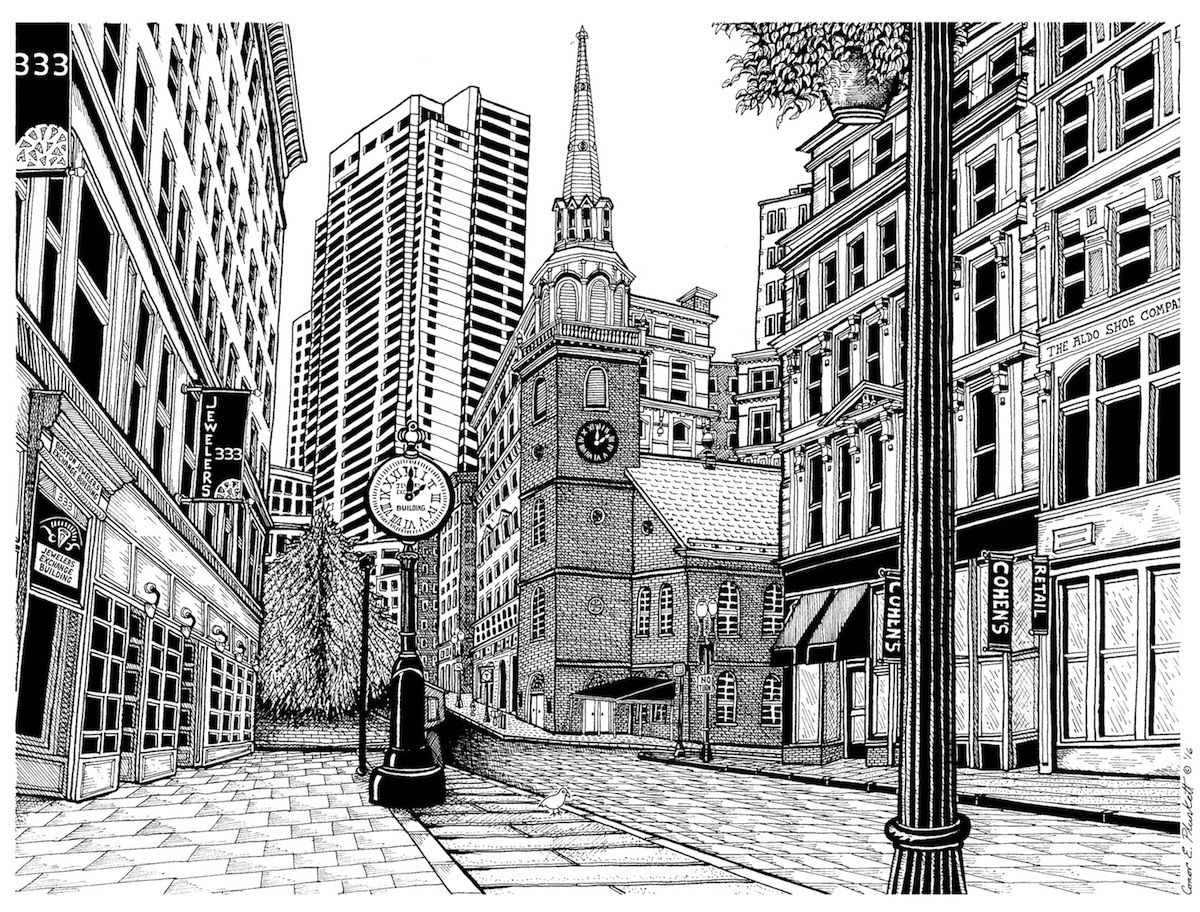 Бостон рисунок