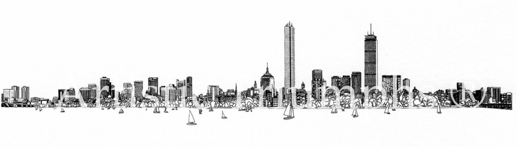 1024x291 boston skyline - Boston Skyline Drawing