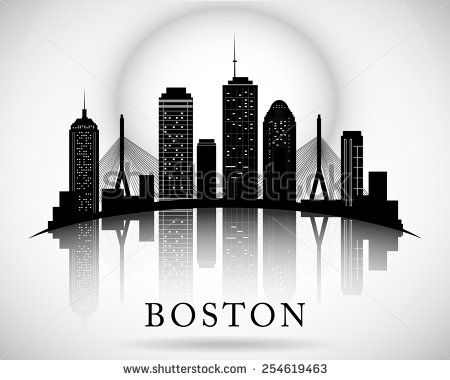450x380 boston skyline city silhouette - Boston Skyline Drawing