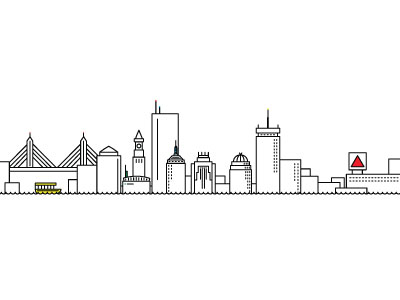 400x300 minimalist boston - Boston Skyline Drawing