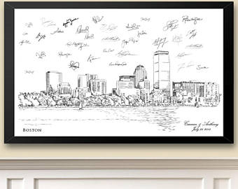 340x270 boston skyline etsy - Boston Skyline Line Drawing