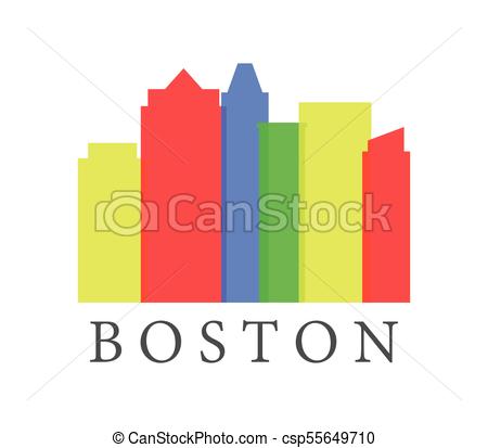 450x413 boston skyline vector clip art - Boston Skyline Line Drawing