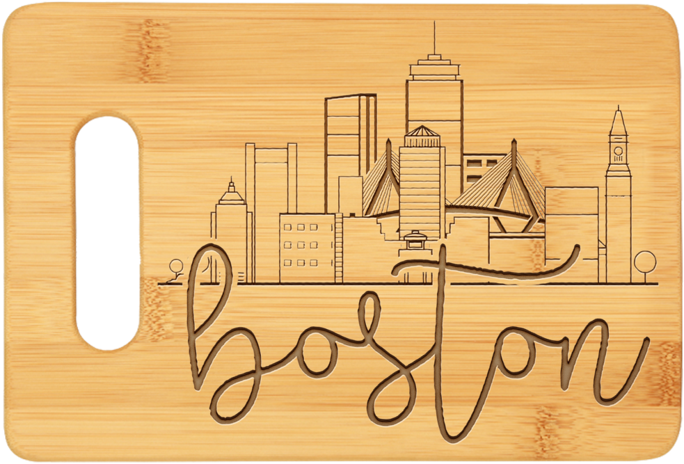 983x667 download boston city skyline bamboo cutting board - Boston Skyline Line Drawing