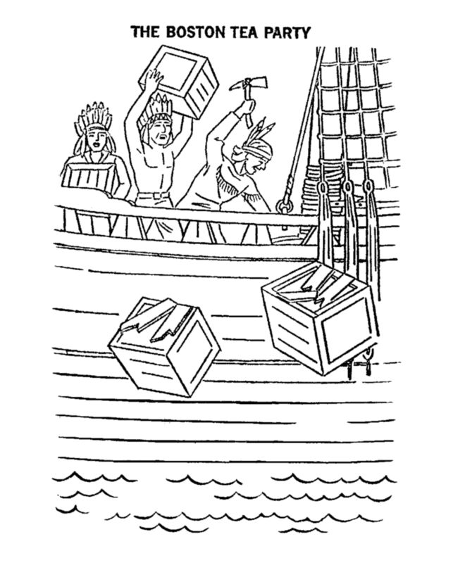 670x820 Boston Tea Party Coloring Page - Boston Tea Party Drawing