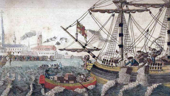 696x393 boston tea party - Boston Tea Party Ship Drawing