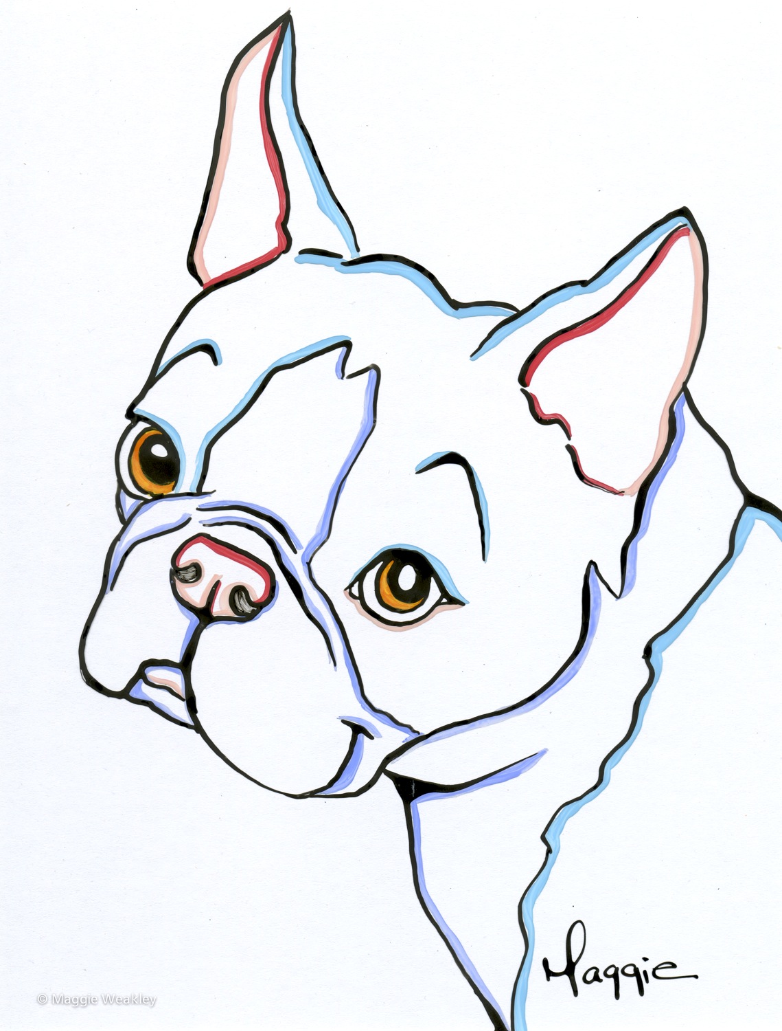 How To Draw A Boston Terrier Face Step By Step