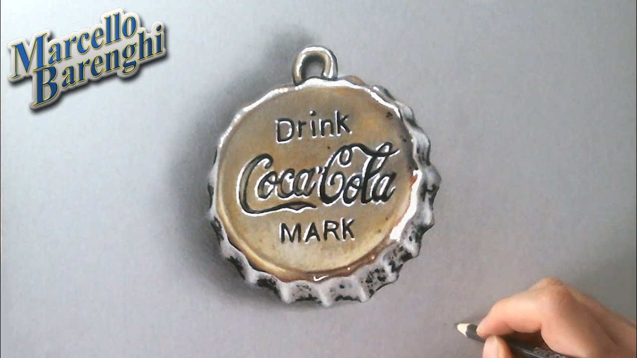 1280x720 speed drawing coca cola bottle cap - Bottle Cap Drawing