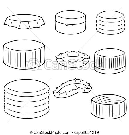 450x470 vector set of bottle cap - Bottle Cap Drawing