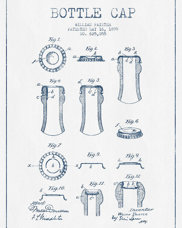 600x749 bottle cap patent drawing - Bottle Cap Drawing