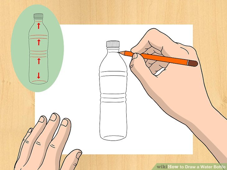 728x546 How To Draw A Water Bottle Steps - Bottle Drawing
