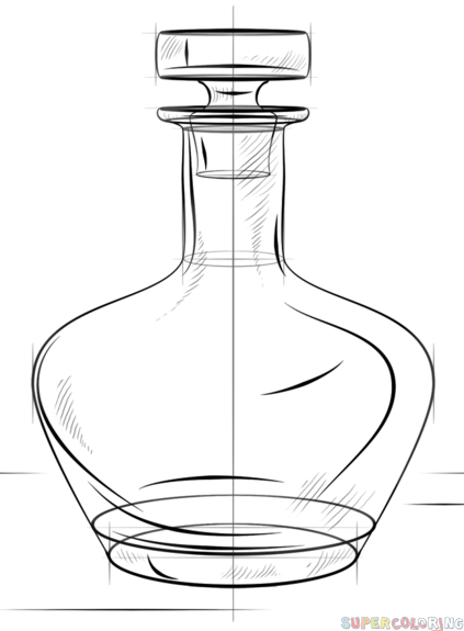 423x575 How To Draw A Bottle Step - Bottle Drawing