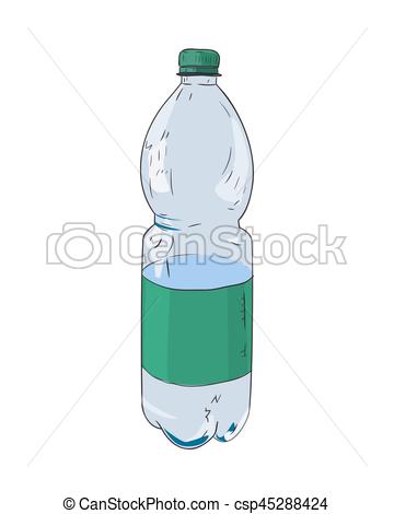 360x470 Vector Color Sketch Of Plastic Bottle Hand Draw Illustration - Bottle Drawing