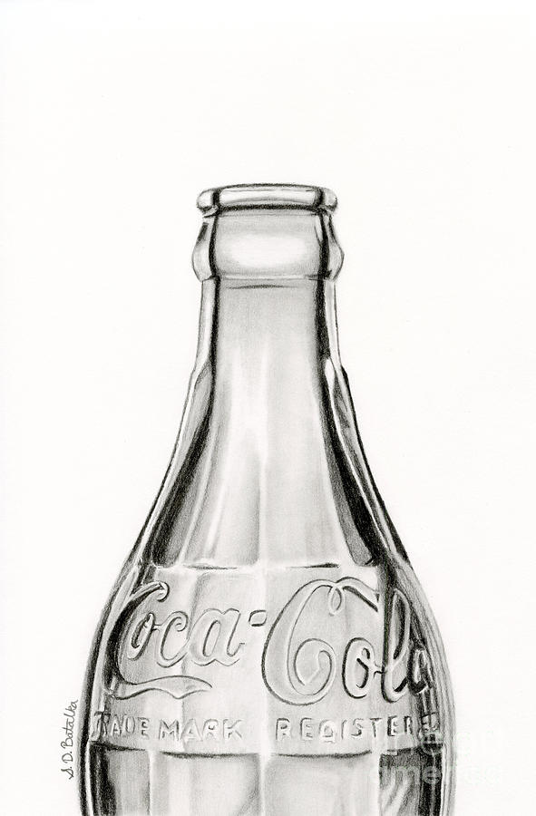 591x900 Vintage Coke Bottle Drawing Drawing - Bottle Drawing