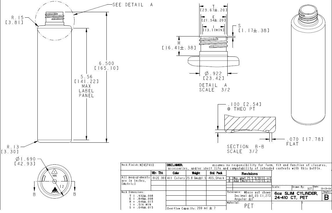 1145x736 oz cylinder round clear pet plastic bottle packaging options - Bottle Line Drawing