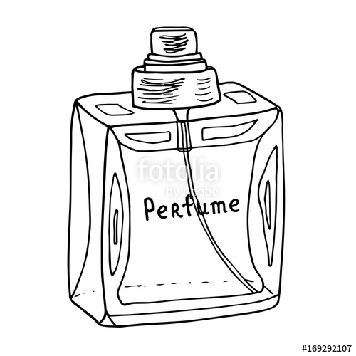 500x500 Perfume Glass Bottle With Inscription Line Art Sketch Grunge - Bottle Line Drawing