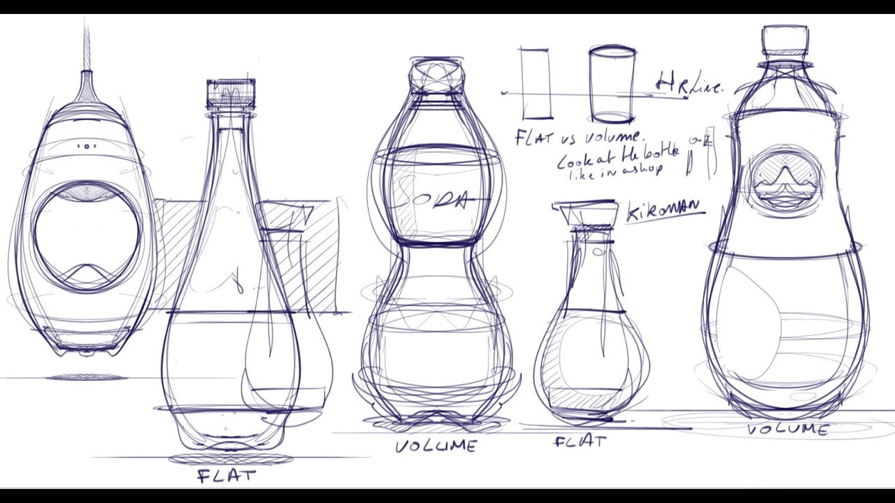 1280x720 sketchbook pro how to draw bottles using the symmetry axis - Bottle Line Drawing